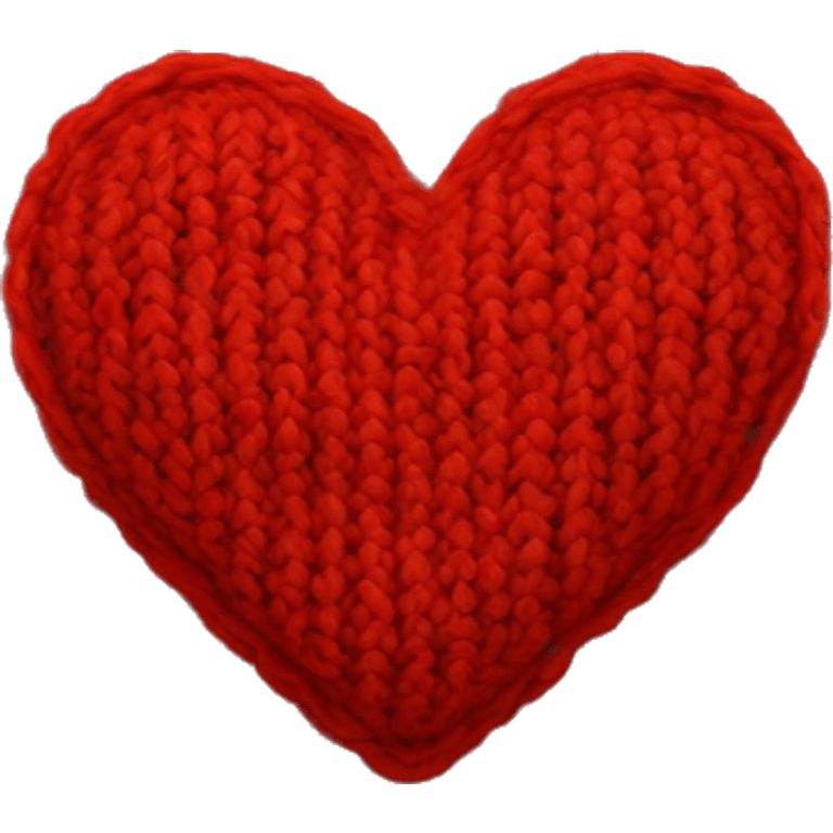 A Red knitted heart  emoji