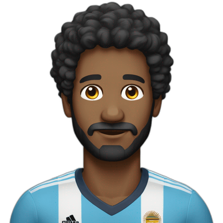 Hombre pelo negro, 32 años de edad, con camiseta argentina  emoji