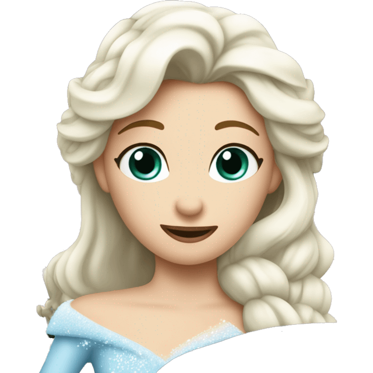 La reine des neiges en train de conduire une voiture emoji