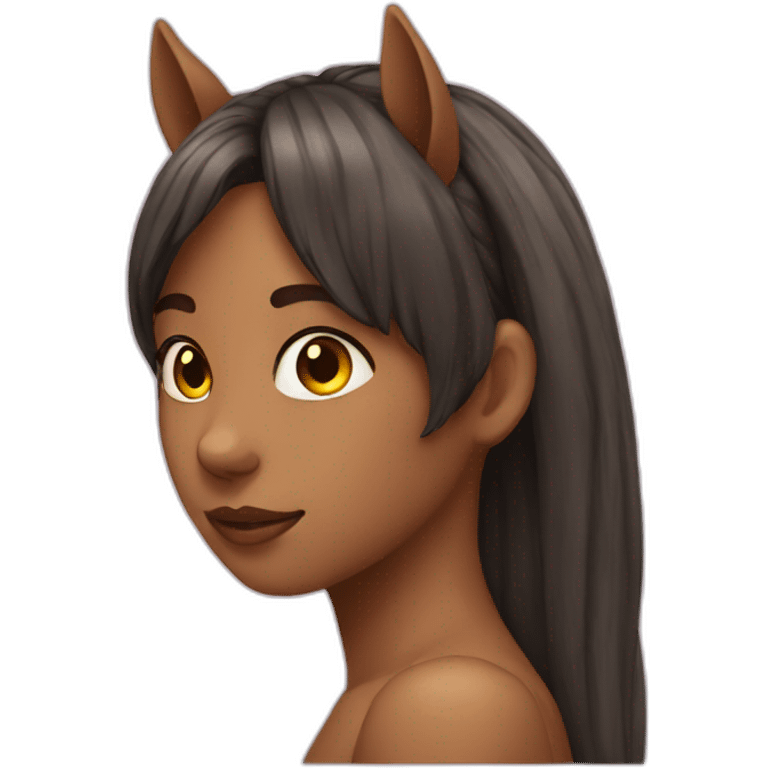 girl with a horse head emoji