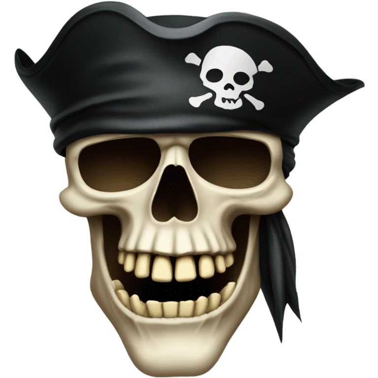 Dark mean pirate skull emoji