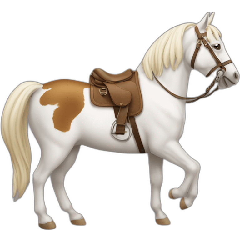 Un chat sur un cheval emoji