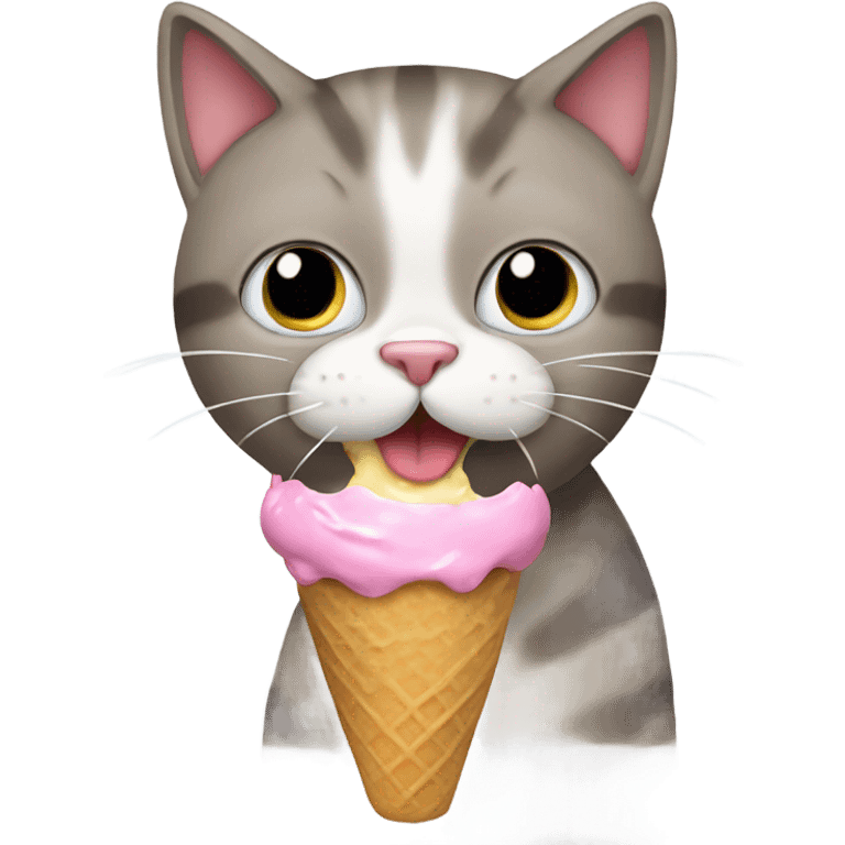 Cat eating ice cream emoji