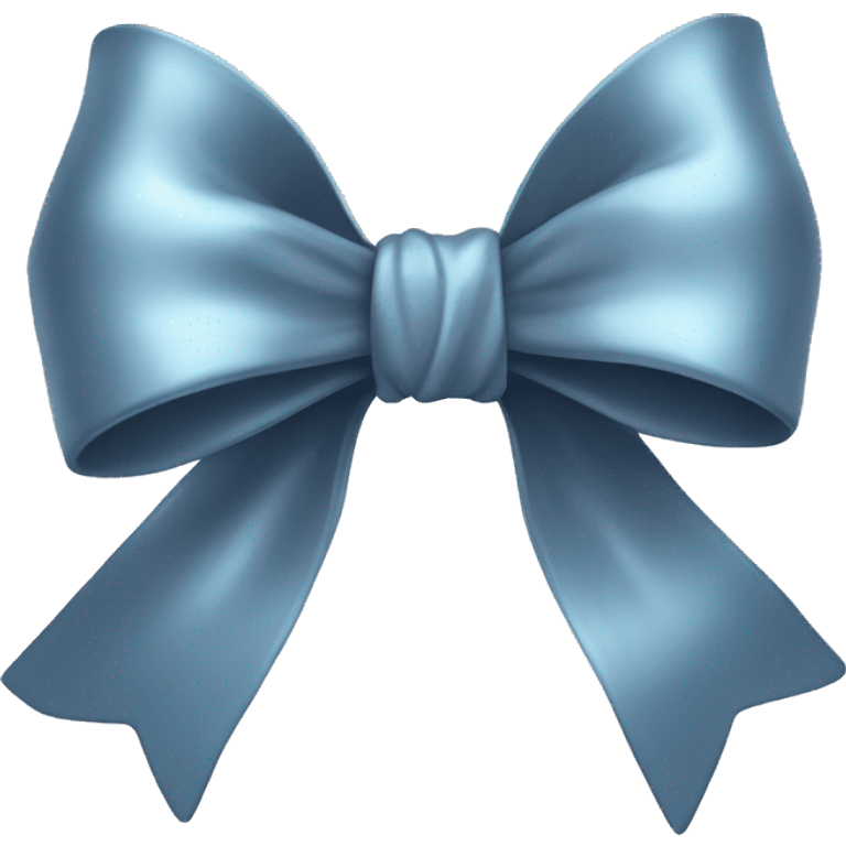 Blue grey shiny bow emoji