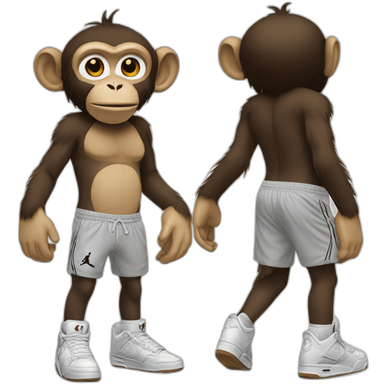 Monkey wearing Jordan 4 on its feet emoji