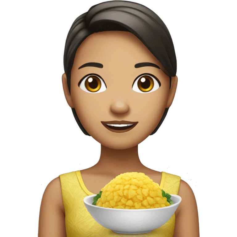 Thailand girl with pineapple rice emoji