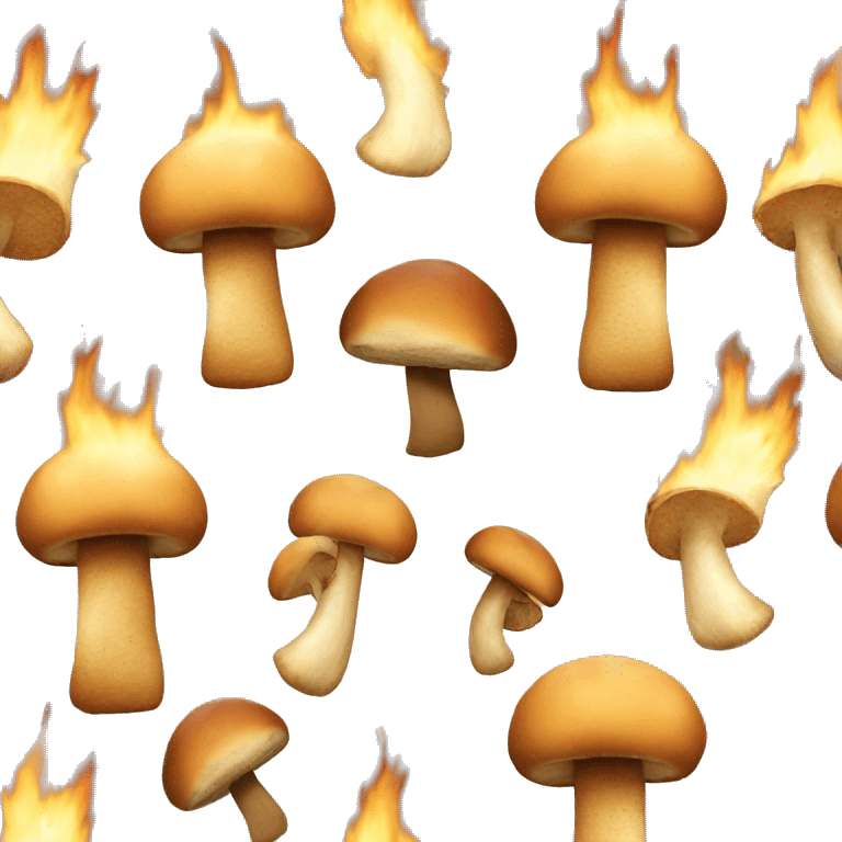 Bread getting burned by an angry mushroom emoji