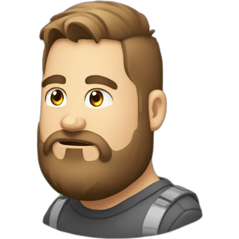 neck beard fat gamer guy using a pc emoji