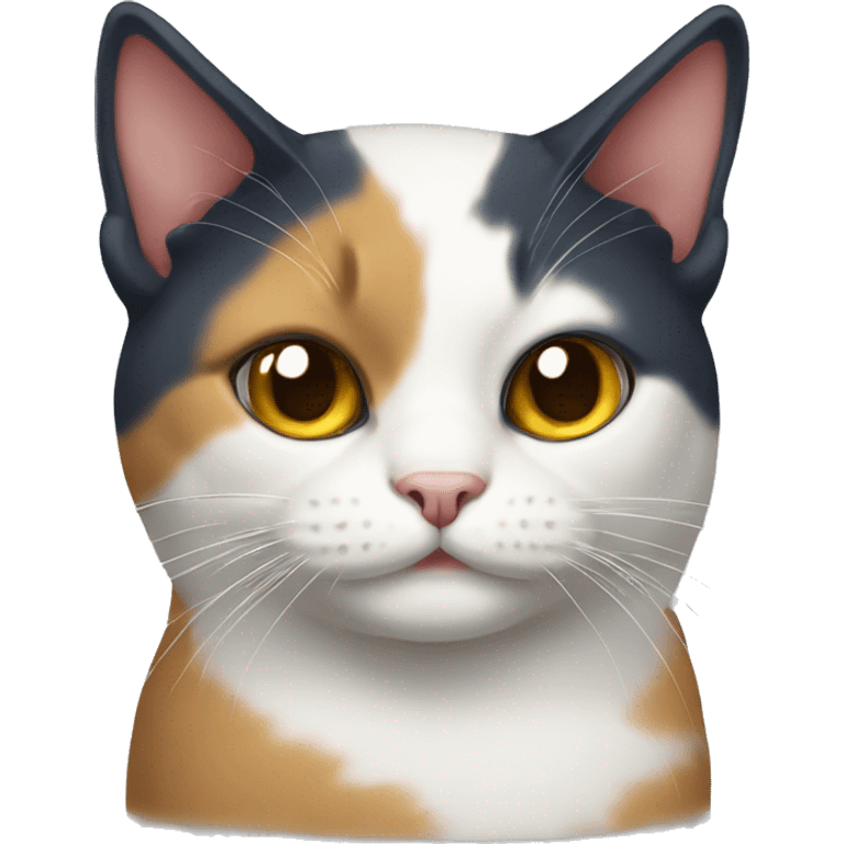 one-eyed tricolor cat emoji