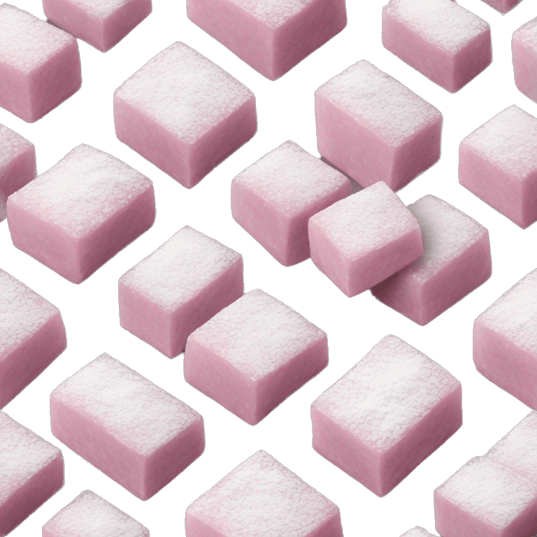 Turkish delight stacked cubes with chopped walnuts and covered with powdered sugar  emoji