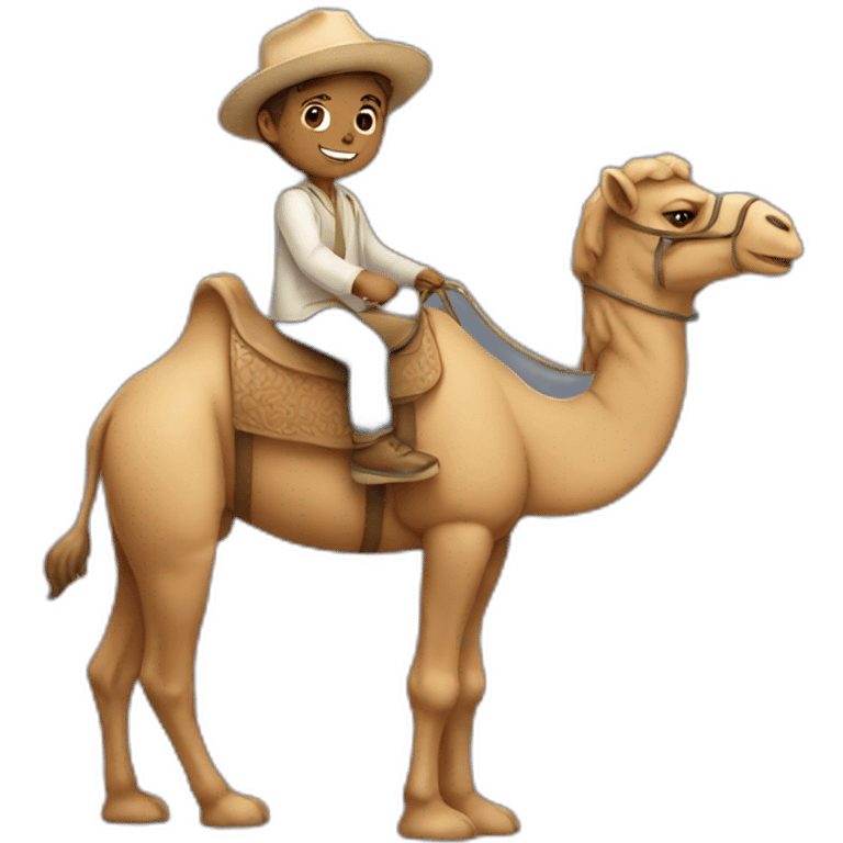 little white boy riding a camel emoji