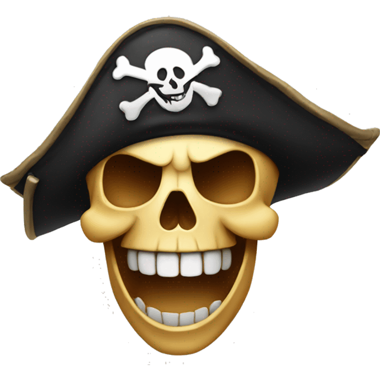 Skull laughing with Pirate Hat emoji