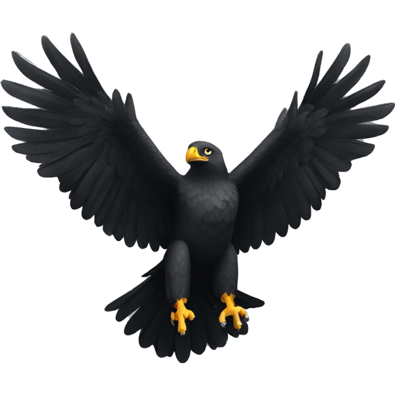 black eagle with open wings emoji