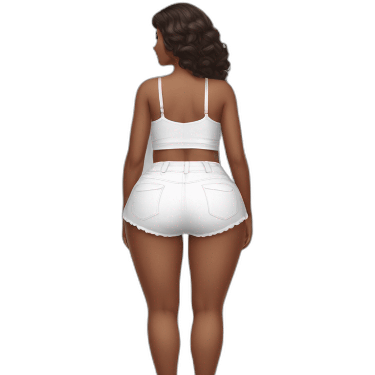 full-body-curvy-beauty-white-knickers-skirt rear view emoji