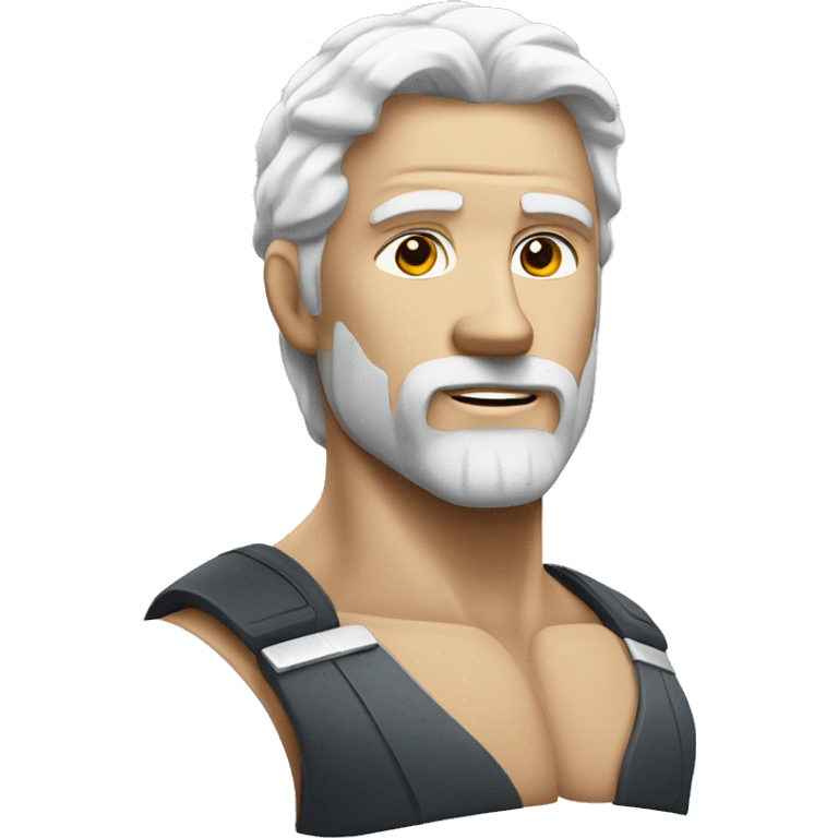 Bionic man muscly with white hair and beard  emoji