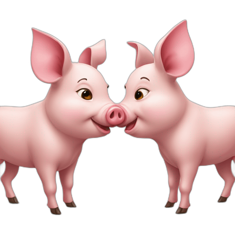 Two pigs in love emoji