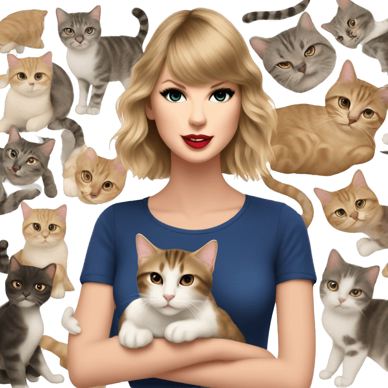 Taylor swift with her cats emoji