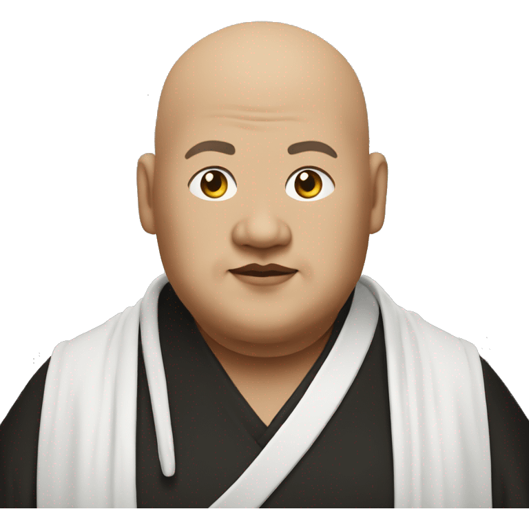 fat monk in black and white robe emoji