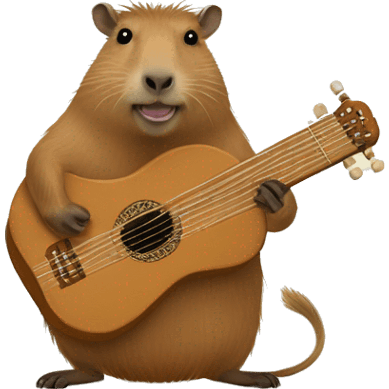 Capybara with psaltery emoji