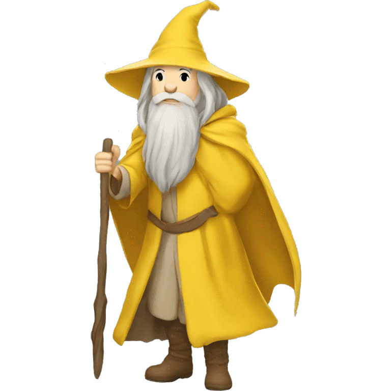 gandalf wearing yellow clothing leading the way emoji