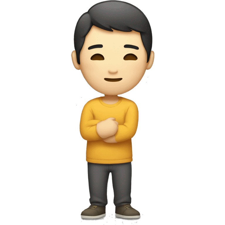 Chinese male hugging emoji