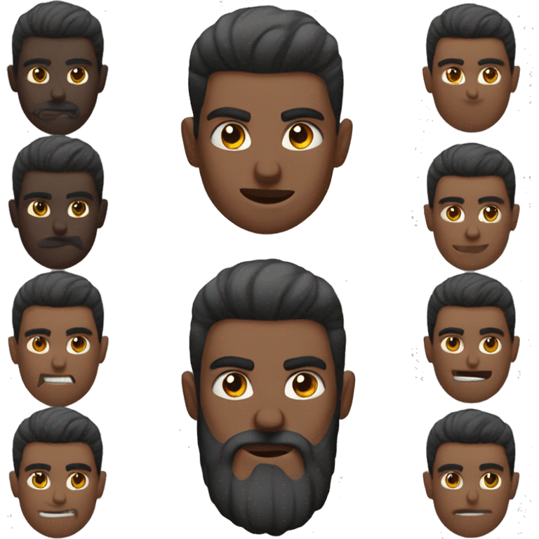 Homme musclé arabe cheveux noir emoji