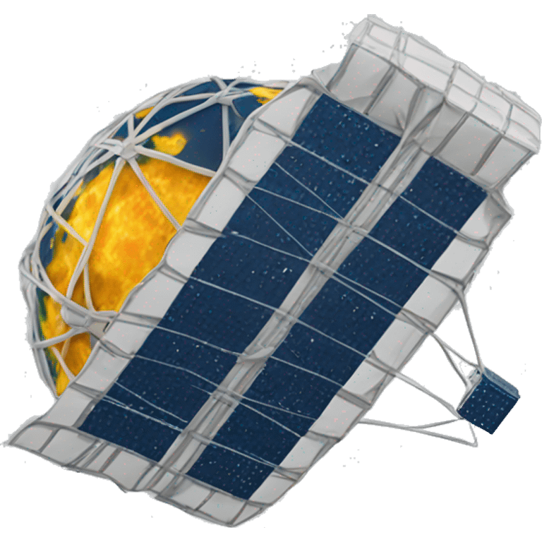 Satellite can with porous net pattern  emoji