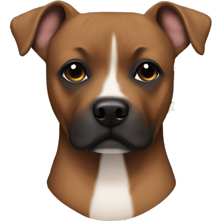 Brown staffy with black face  emoji