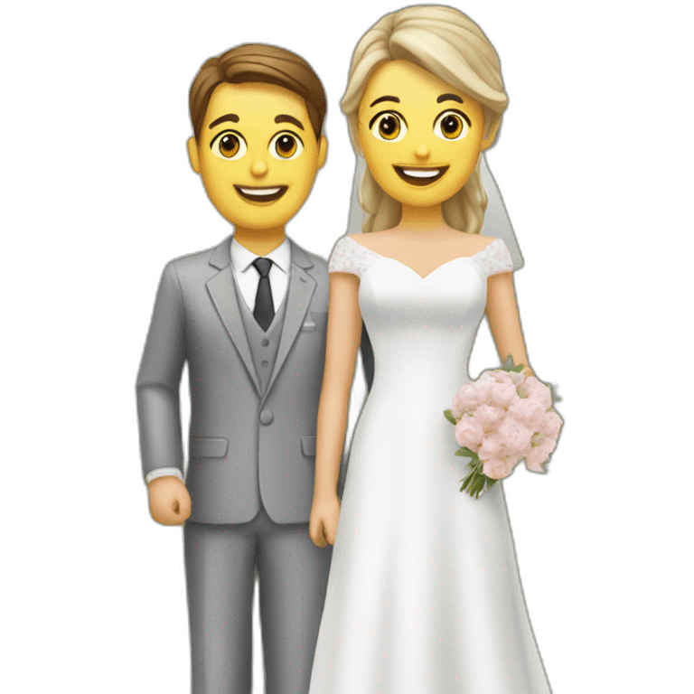 female  insurance advisor with newly wed couple emoji