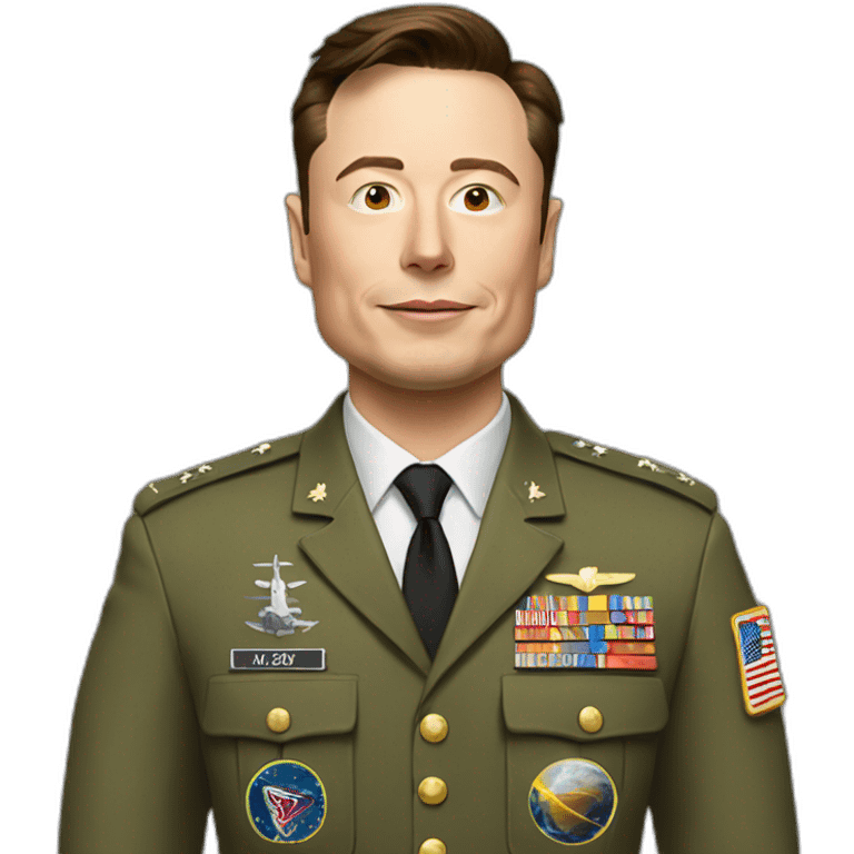 Elon musk in military suit emoji