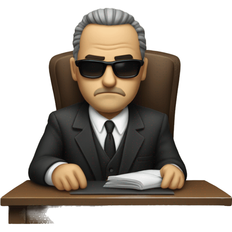 Mafia boss sitting at a desk  emoji