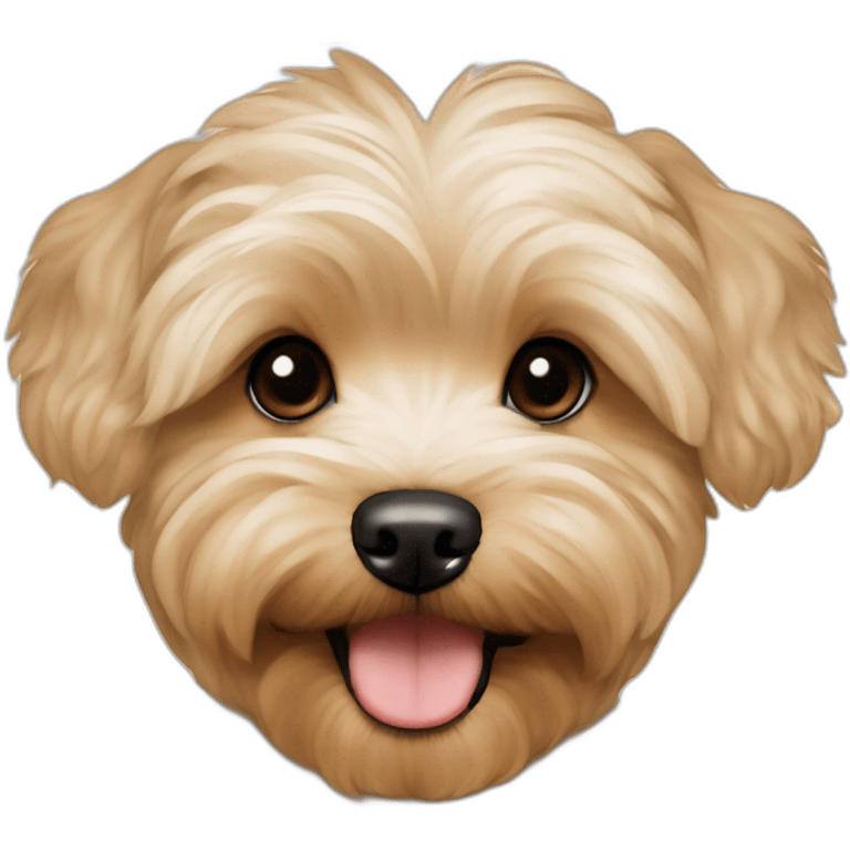 very light beige maltipoo yorkshire terrier mix with light brown ear emoji