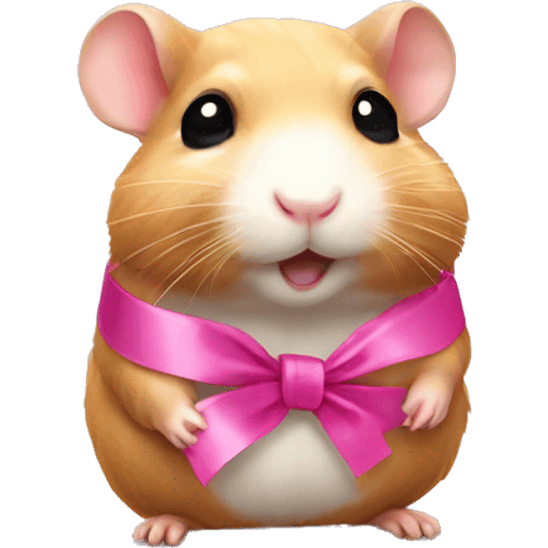 hamster with a pink ribbon emoji