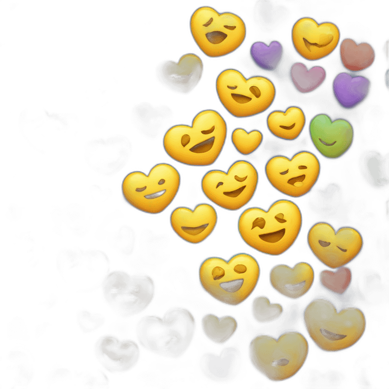 Dos Corazones arcoiris contentos sonriendo emoji