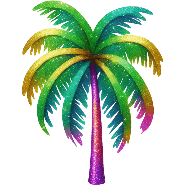 Lisa frank glitter palm tree emoji