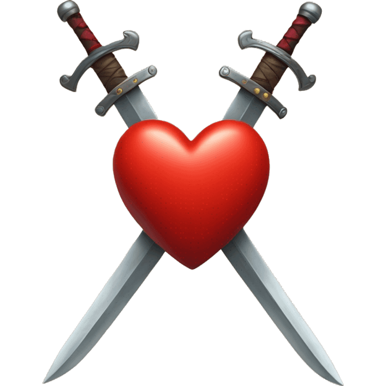 Red heart with three swords in it emoji