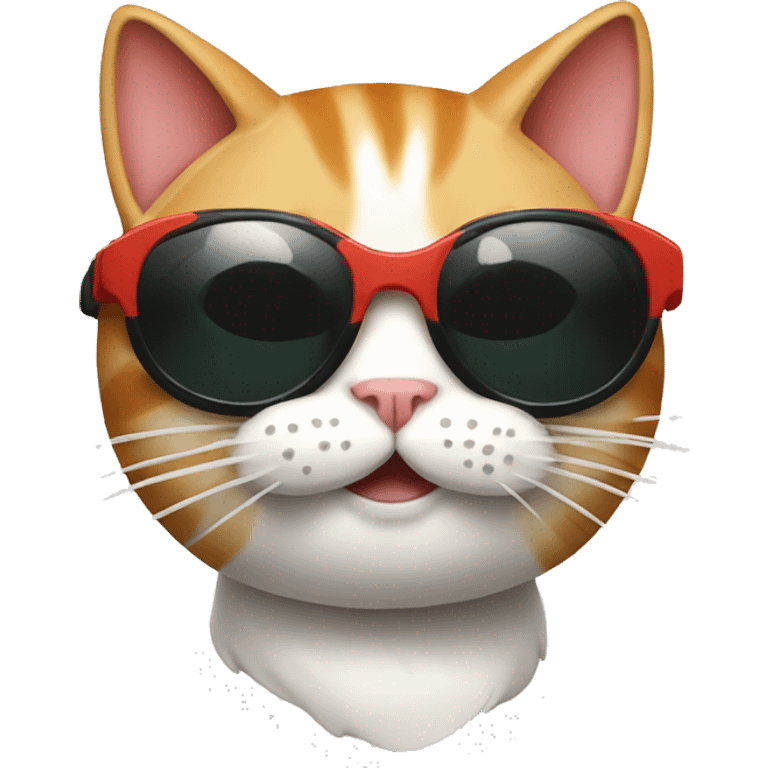 Cat wearing sunglasses and eating sushi emoji