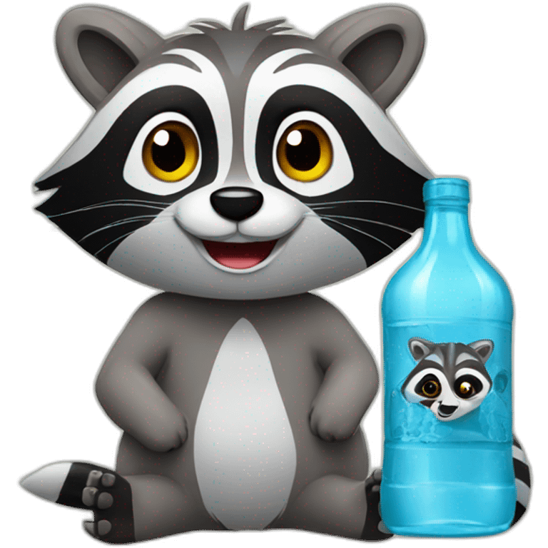 a racoon with vodka bottle emoji