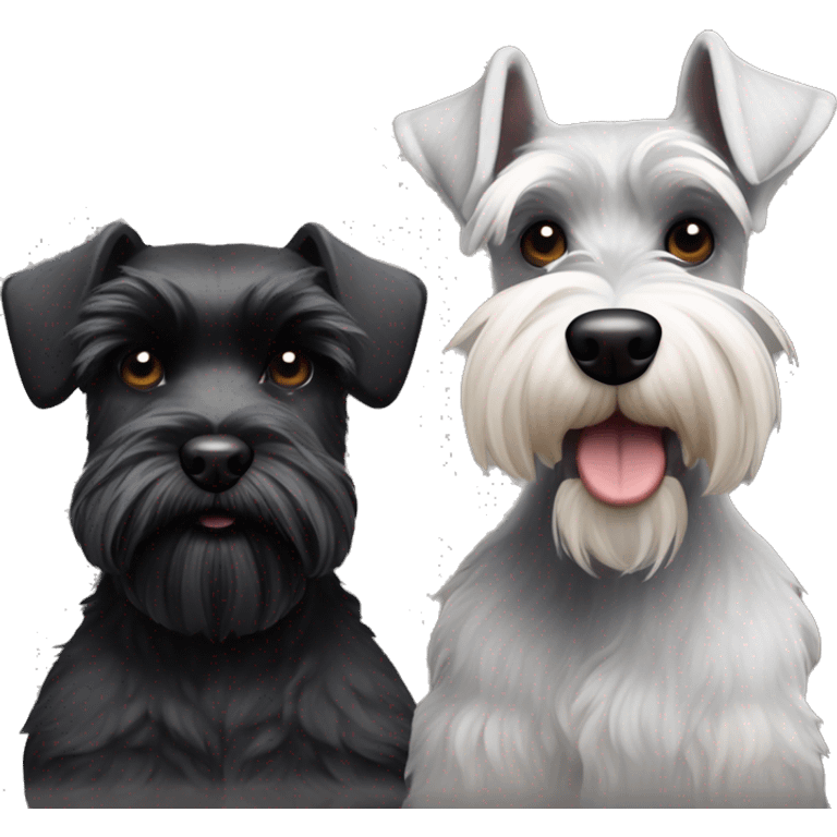 Black miniature schnauzer and Risen schnauzer  emoji