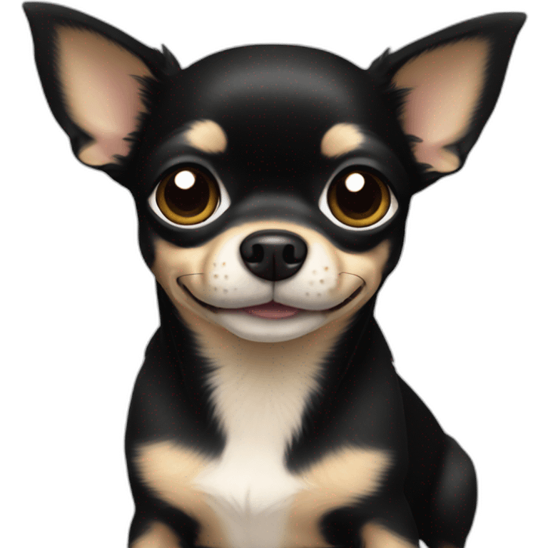 Black chihuahua with beige paws emoji