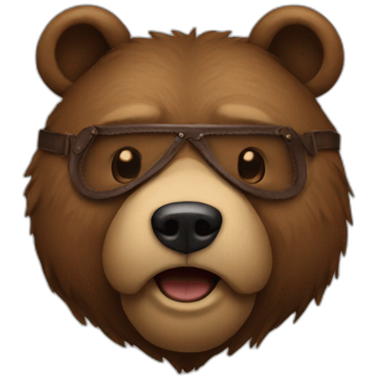 Bear with leather mask emoji