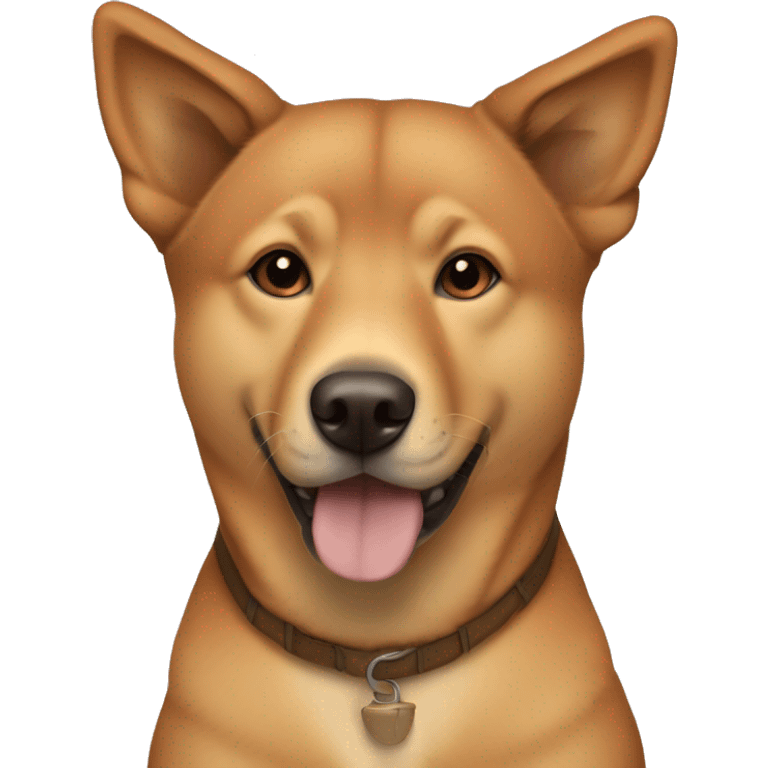 All brown Jindo dog with tortoise shell coloring, without any white fur emoji