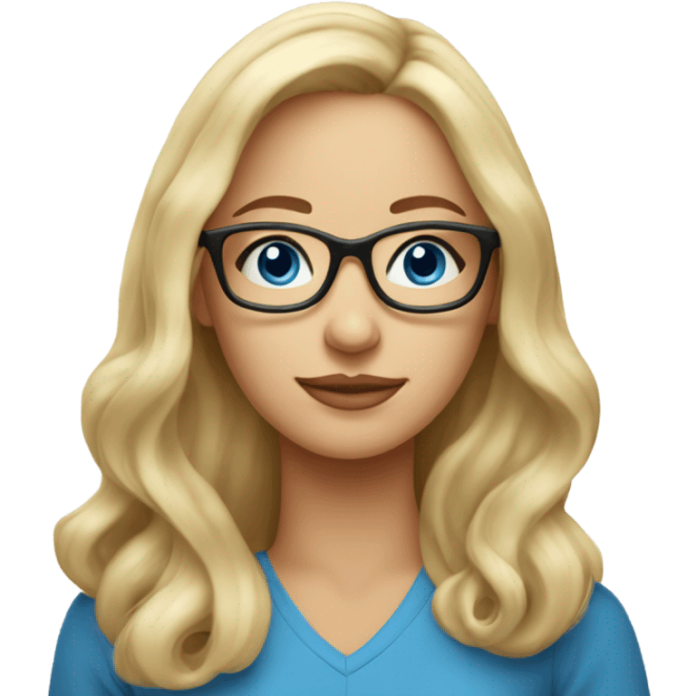 Real pretty blonde woman, blue eyes, wearing glasses - SIDE PROFILE  emoji