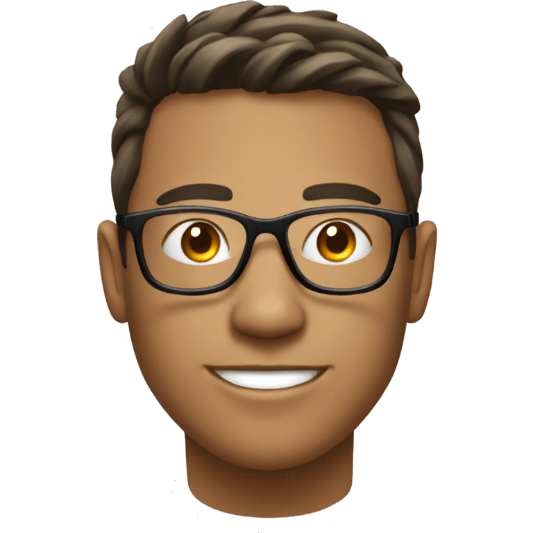 young man of about 20 years old, networker and trader with glasses emoji