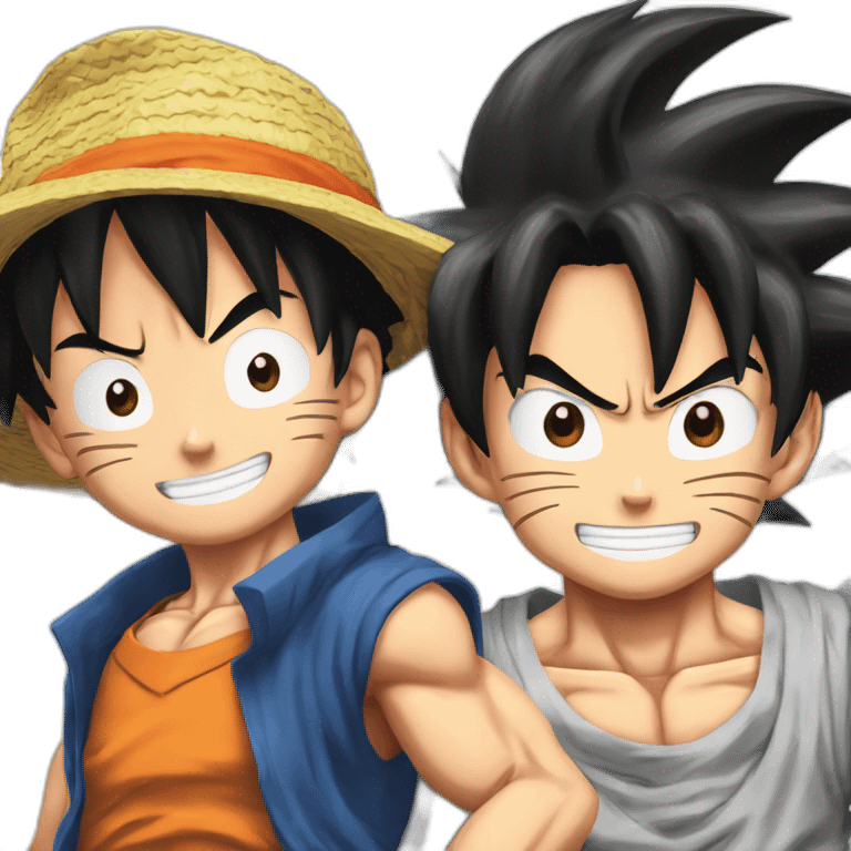 luffy et son goku en train de se battre emoji