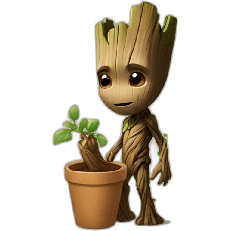 Groot dando un beso emoji