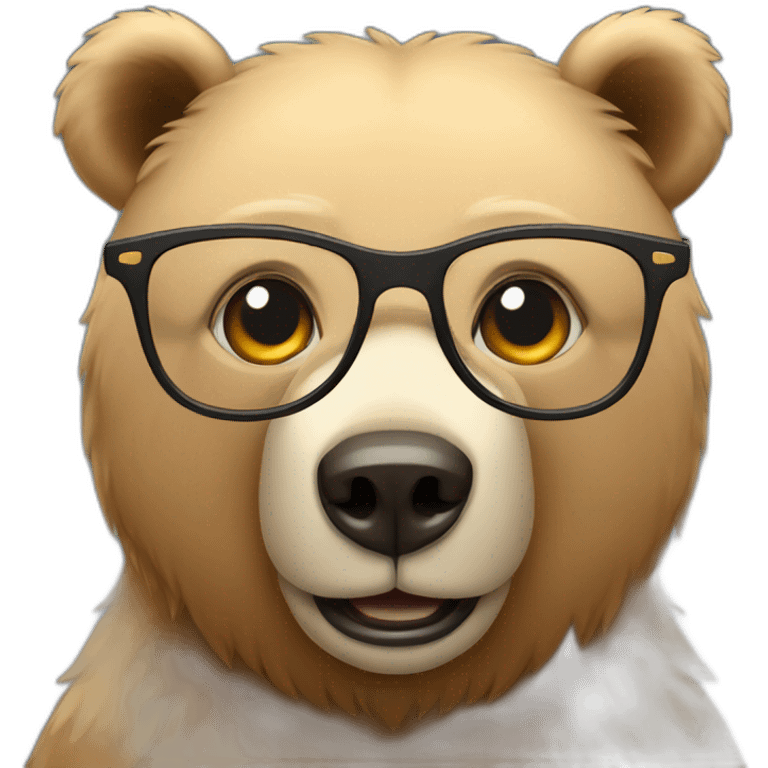 Bear wearing a single-eyeglass emoji