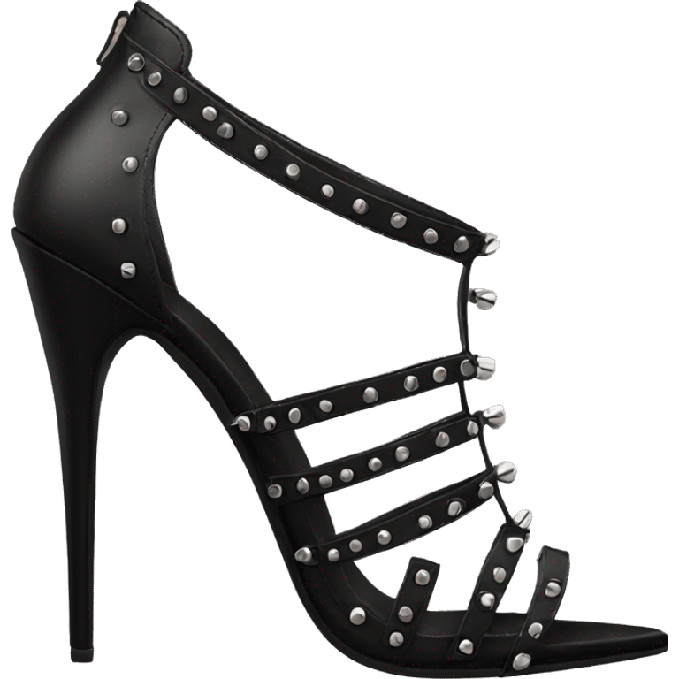 Black sting rivet heels  emoji