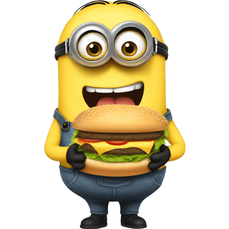 Minion eating hamburger emoji