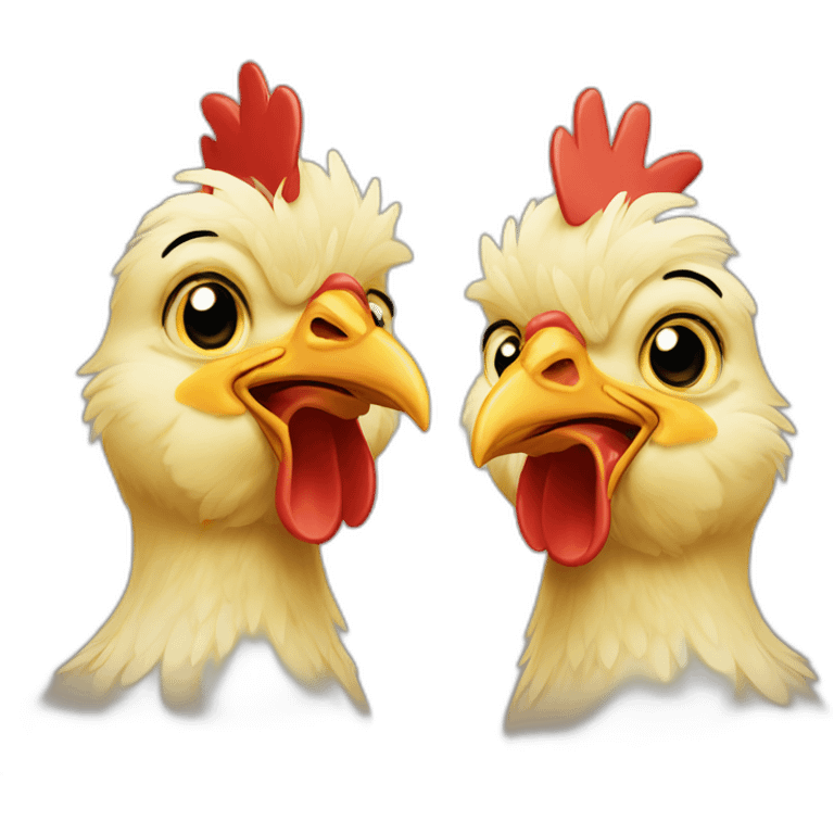 two chickens emoji